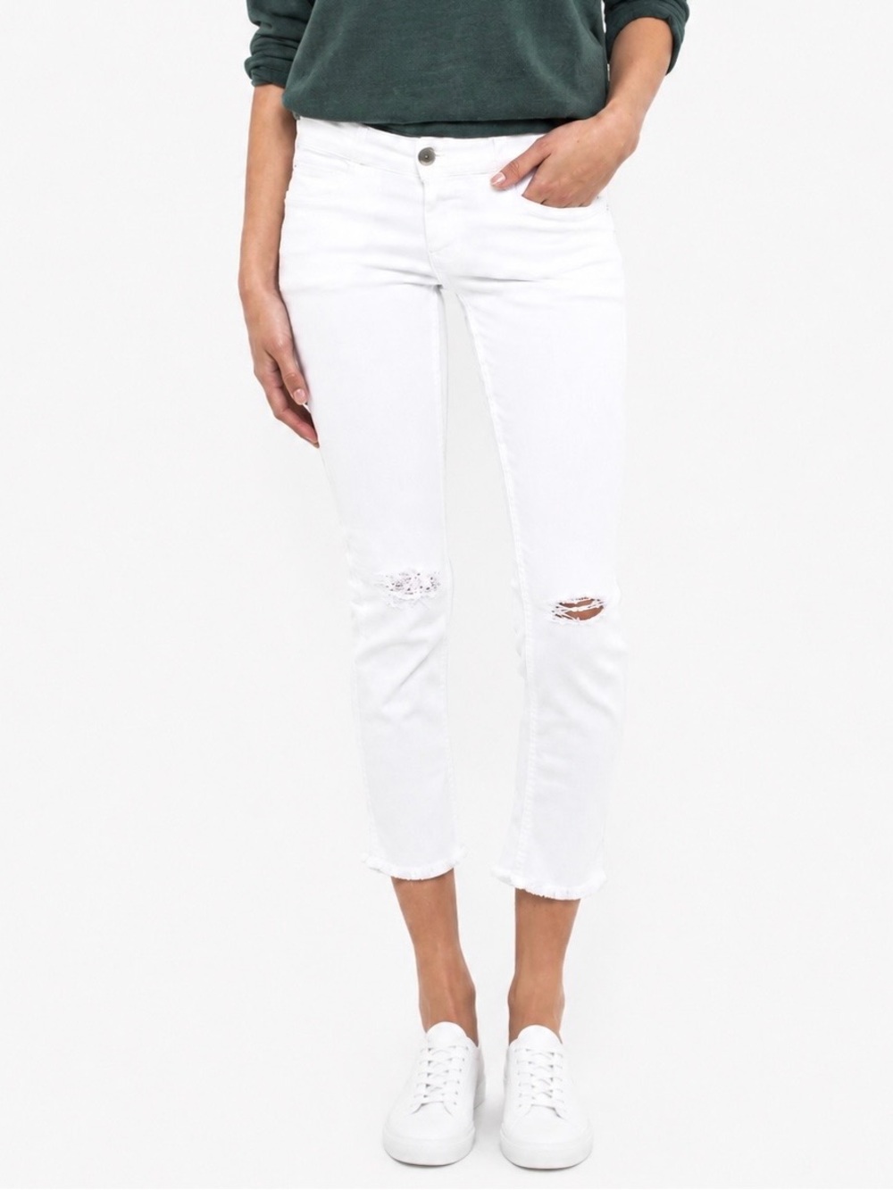 Closed (Made in 🇮🇹 Italy) Starlet - White Distressed Stretch Denim - 27